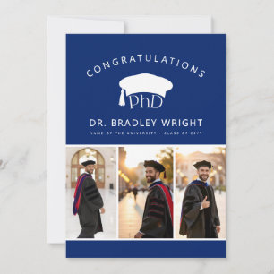Custom PhD Doctoral Hat Doctoral Degree Graduation Card