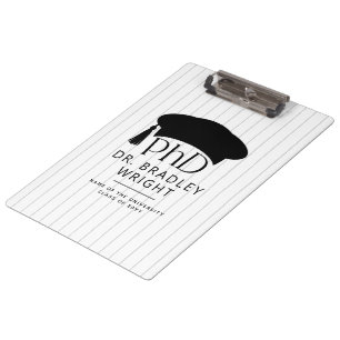 Custom PhD Doctoral Hat Doctoral Degree Graduation Clipboard
