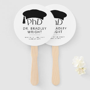 Custom PhD Doctoral Hat Doctoral Degree Graduation Hand Fan