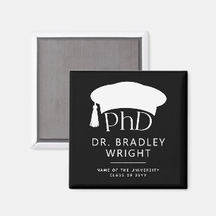 Custom PhD Doctoral Hat Doctoral Degree Graduation Magnet