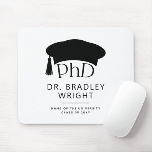 Custom PhD Doctoral Hat Doctoral Degree Graduation Mouse Mat