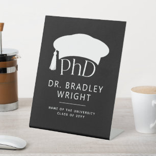 Custom PhD Doctoral Hat Doctoral Degree Graduation Pedestal Sign