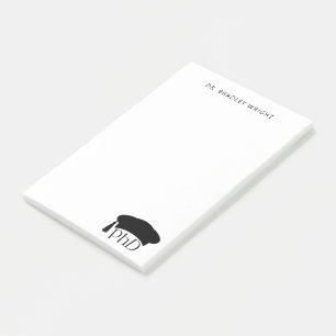Custom PhD Doctoral Hat Doctoral Degree Graduation Post-it Notes
