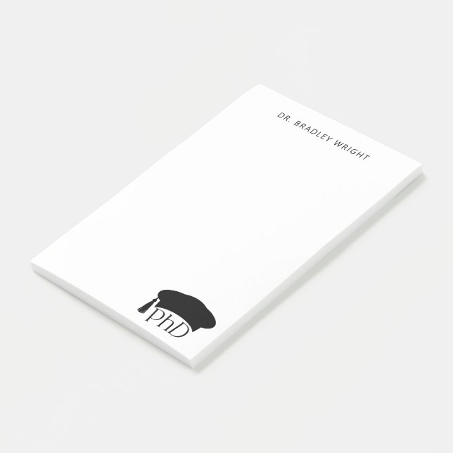Custom PhD Doctoral Hat Doctoral Degree Graduation Post-it Notes (Angled)
