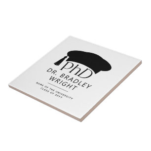 Custom PhD Doctoral Hat Doctoral Degree Graduation Tile