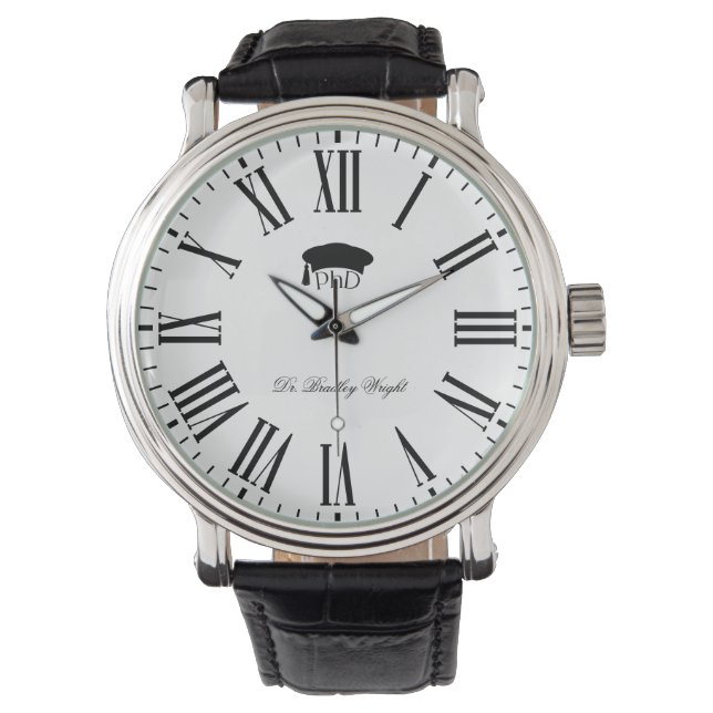 Custom PhD Doctoral Hat Doctoral Degree Graduation Watch (Front)