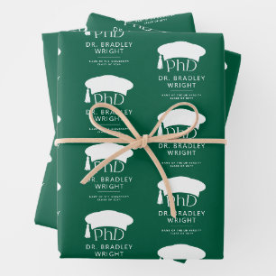 Custom PhD Doctoral Hat Doctoral Degree Graduation Wrapping Paper Sheet