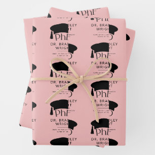 Custom PhD Doctoral Hat Doctoral Degree Graduation Wrapping Paper Sheet