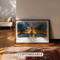 Custom Philadelphia Wall Art, Pennsylvania Poster