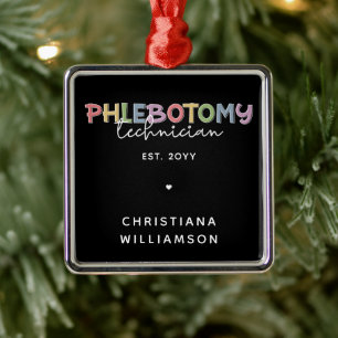 Custom Phlebotomy Technician PBT Phlebotomy Tech Metal Tree Decoration