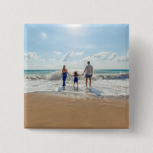 Custom Photo 15 Cm Square Badge