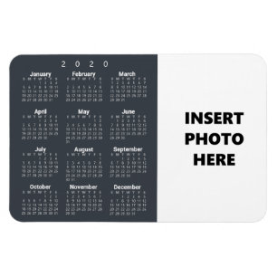 Custom Photo 2020 Calendar Magnet   Steel Grey