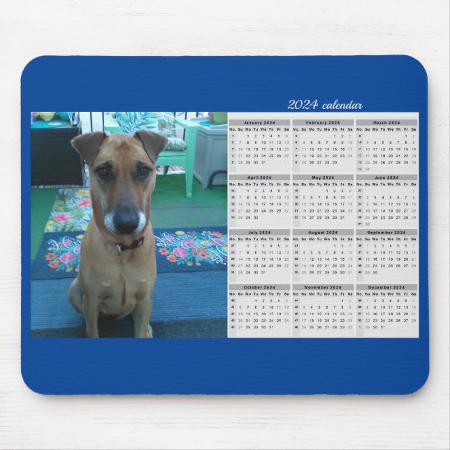 Custom Photo 2024 Calendar Custom Colour Mouse Mat (Front)