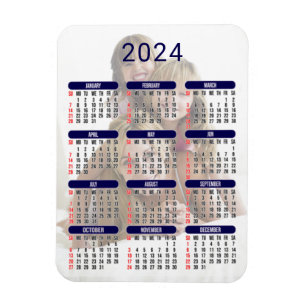 Custom Photo 2024 Calendar Magnet