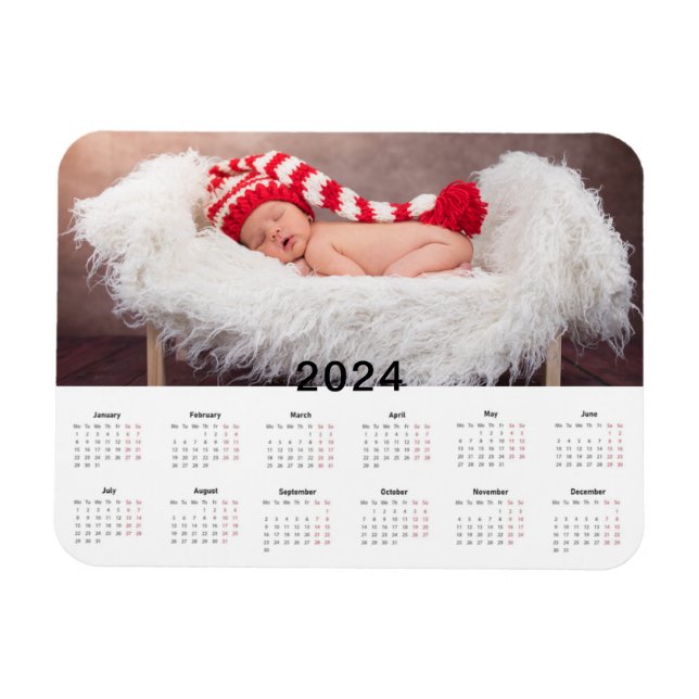 Custom Photo 2024 Calendar Magnet (Horizontal)