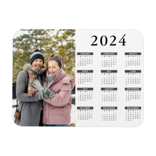 Custom Photo 2024 Calendar Magnet