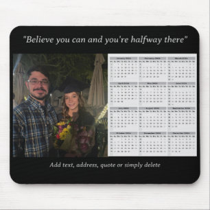 Custom Photo 2024 Calendar with Personalised Text Mouse Mat