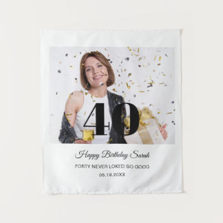 Custom Photo 30th 40th 50th 60th Birthday Party Tapestry