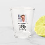 Custom Photo 40th Birthday Party Favour Shot Glass<br><div class="desc">Custom Casino 40th Birthday Party Favour Shot Glass. Perfect for as a party favour for any birthday.</div>