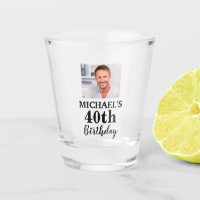 Custom Photo 40th Birthday Party Favour Shot Glass