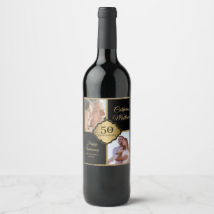 Custom photo 50th Anniversary Wine Label