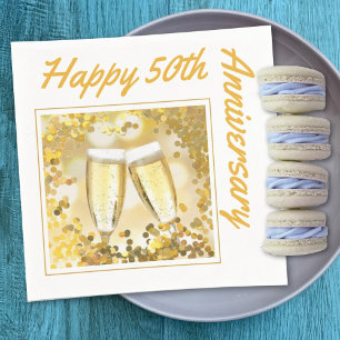 Custom Photo 50th Wedding Anniversary Party Napkin