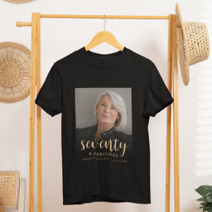 Custom Photo 70 and Fabulous Birthday Party T-Shirt