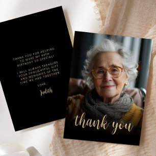 Custom Photo 80th Birthday Party Thank You Card