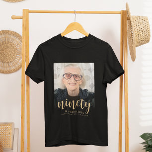 Custom Photo 90 and Fabulous Birthday Party T-Shirt