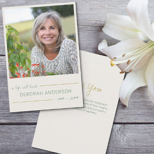 Custom Photo   A Life Well Lived Casual Lettering Thank You Card