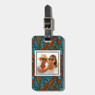 Custom Photo Abstract ethnic wallpaper Luggage Tag
