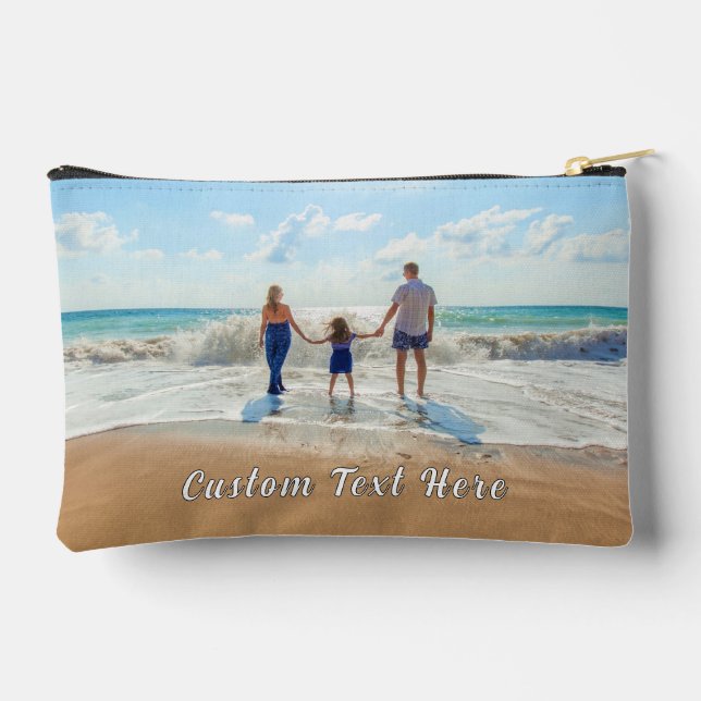 Custom Photo Accessory Pouch Personalised Text (Back)