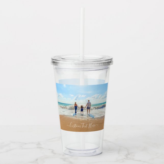 Custom Photo Acrylic Tumbler Your Photos and Text (Front)