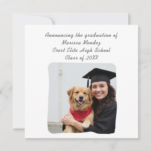 Custom Photo Add Name Graduation Announcement  (Front)