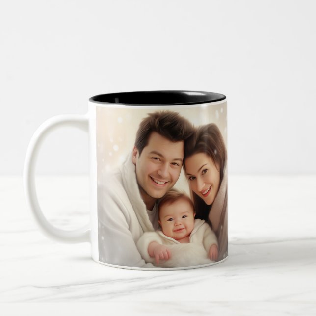 Custom Photo  (Add Your Own Photo and/or text) Two-Tone Coffee Mug (Left)