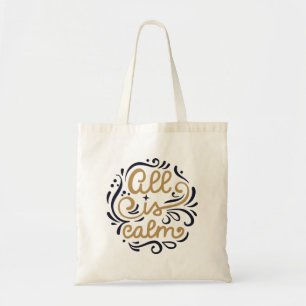 Custom Photo All is Calm Holiday Christmas Tote Bag