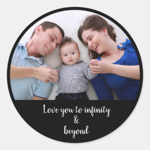 Custom photo and add your text template classic round sticker