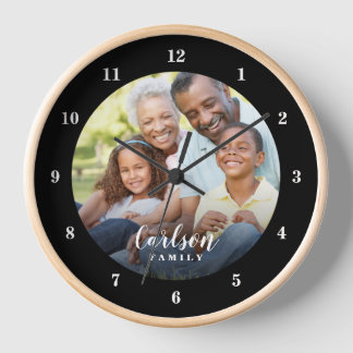 Custom Photo and Family Name Personalised Clock