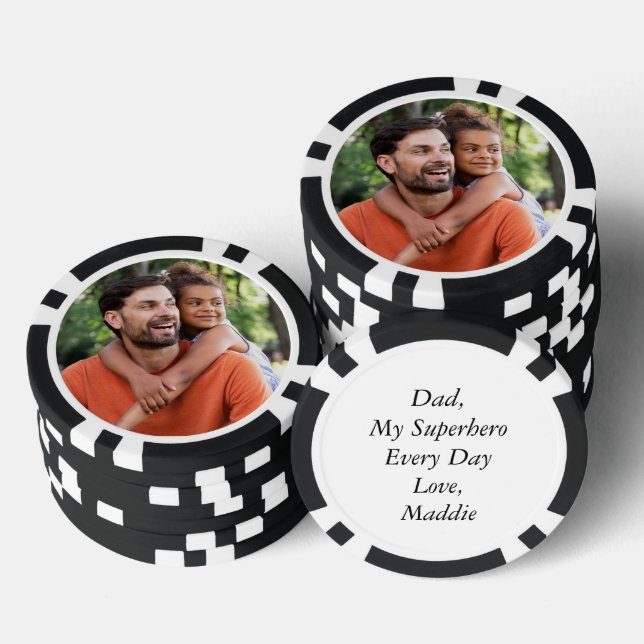 Custom Photo and Message "Father's Day" Poker Chips (Stack)
