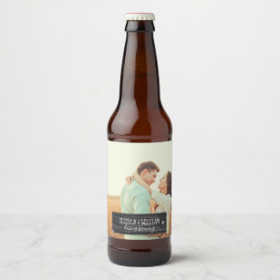 Custom Photo and Message Rustic Style Beer Bottle Label