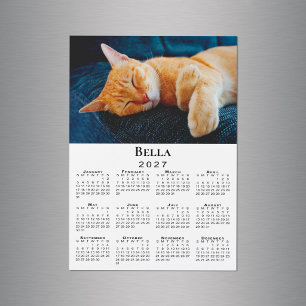 Custom Photo and Name 2027 Calendar Magnet