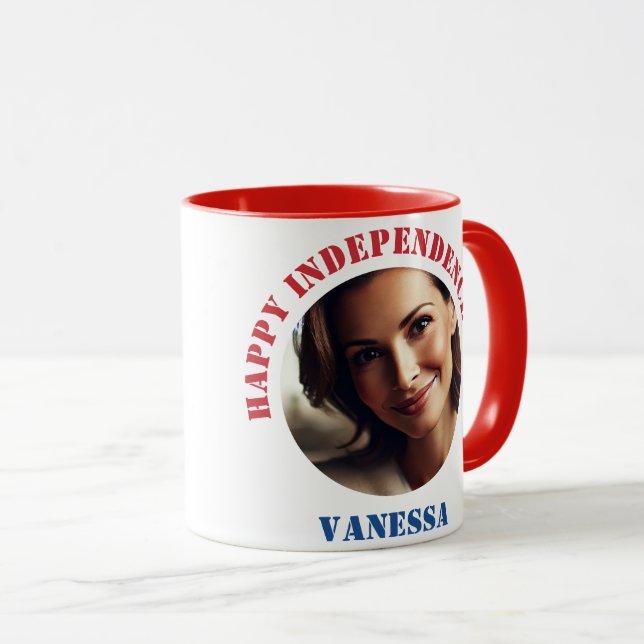 Custom Photo And Name 4th of July Mug  (Front Right)