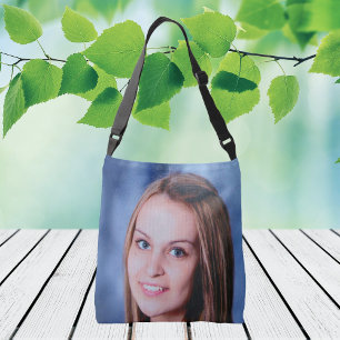 Custom Photo and Name Double Sided Crossbody Bag