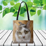 Custom Photo and Name Double Sided Tote Bag<br><div class="desc">Upload a photo, add a name or text, and easily create your personalised double-sided photo tote bag. Click CUSTOMIZE FURTHER to change the text colour. You can TRANSFER this DESIGN on other Zazzle products and adjust it to fit most of the Zazzle items. Standard Studio designs are made in high-resolution...</div>