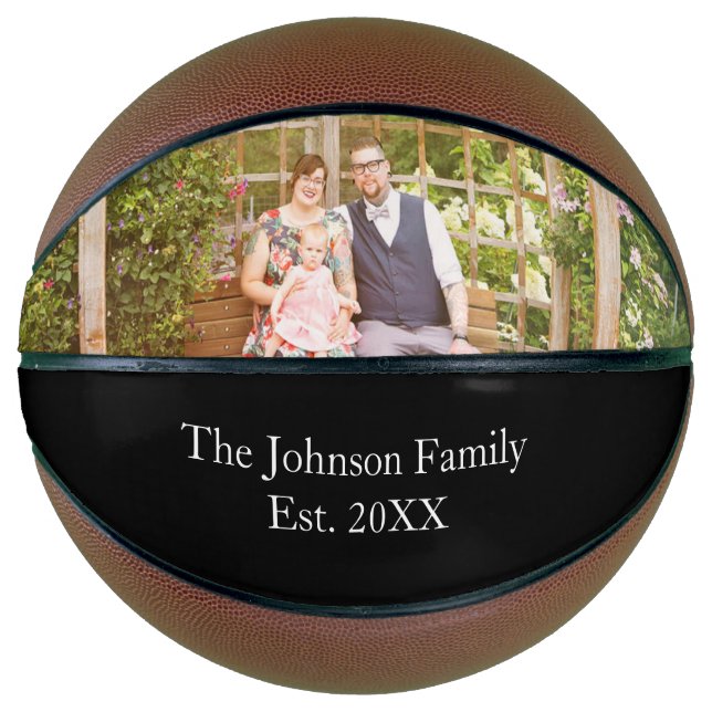 Custom Photo and Name Family Photo Basketball (Front)