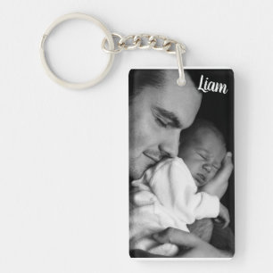 Custom photo and name keychain personalized