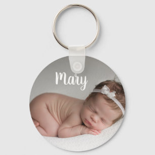 Custom photo and name keychain personalized