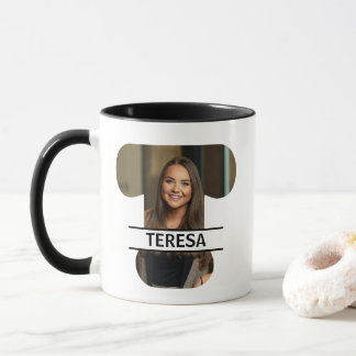 Custom Photo and Name Letter 'T' Mug
