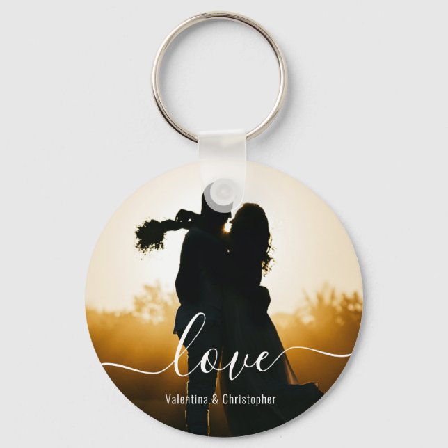 Custom Photo and Name Love Script Keychain (Front)