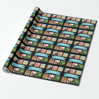 Custom Photo and Name Pattern Wrapping Paper